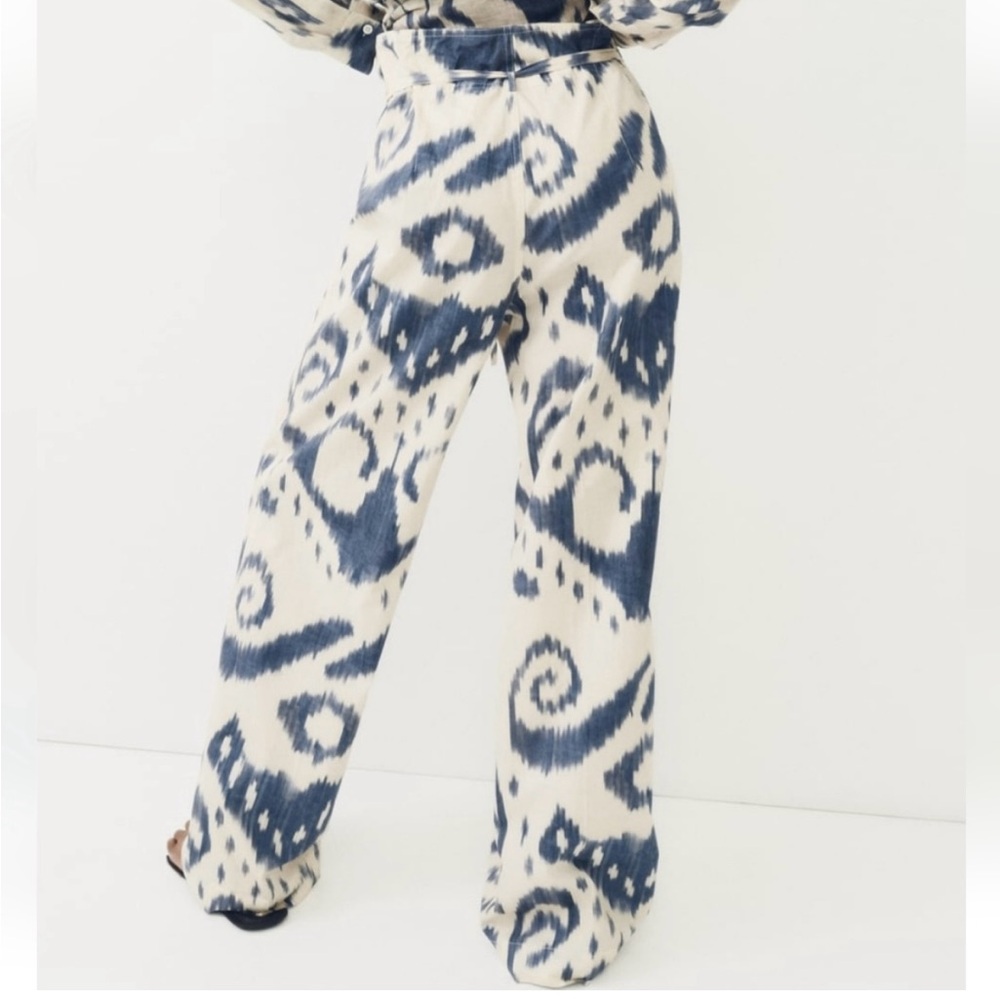 ZARA COTTON BLUE TIE DYE PRINTED TROUSERS